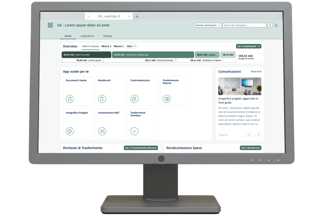 mockup PA SAP website redesign